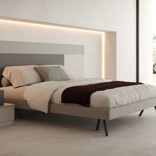 Letto con testiera in laccato opaco Velvet di Giessegi