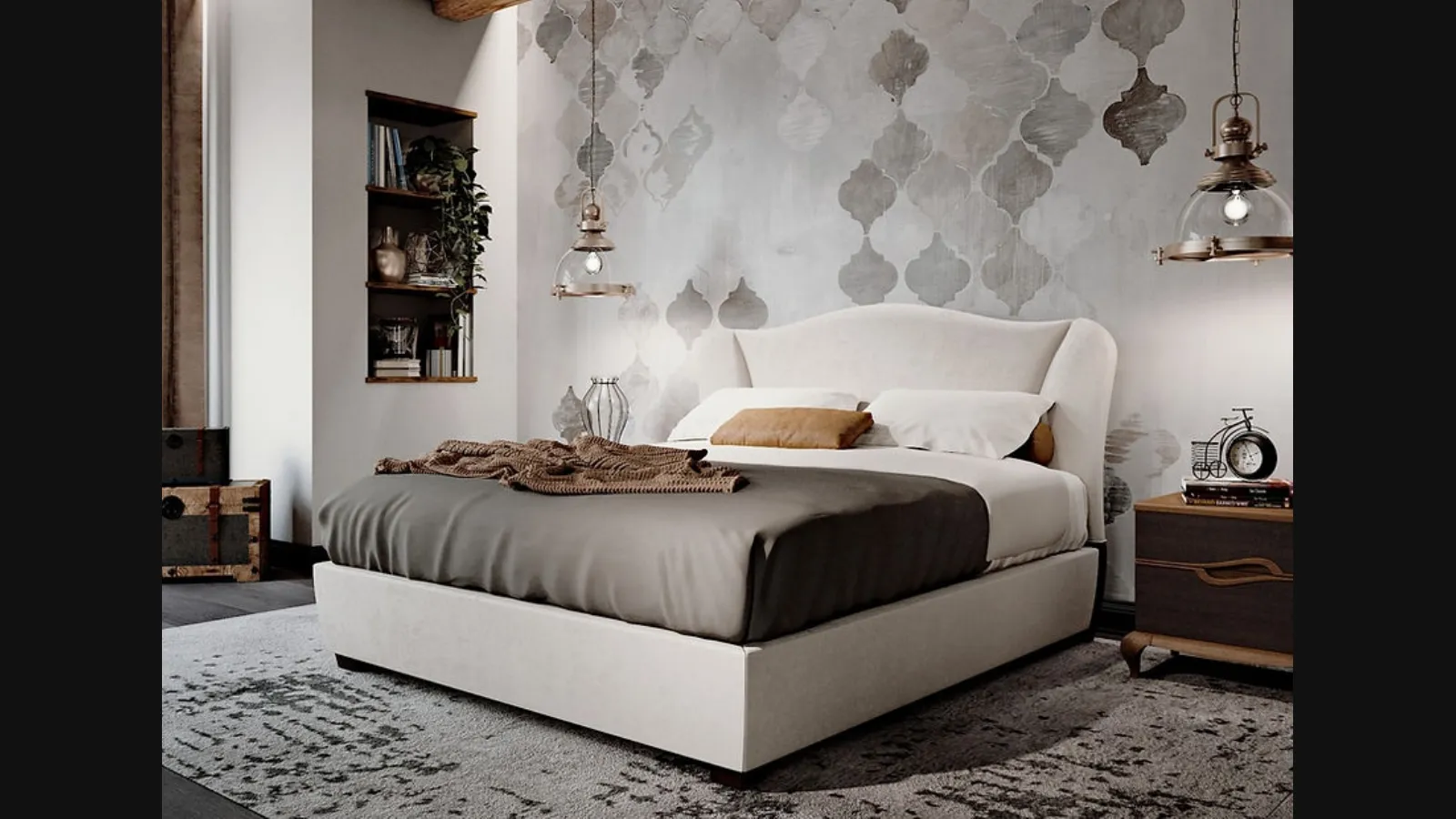 Letto in tessuto imbottito Plume di Fasolin